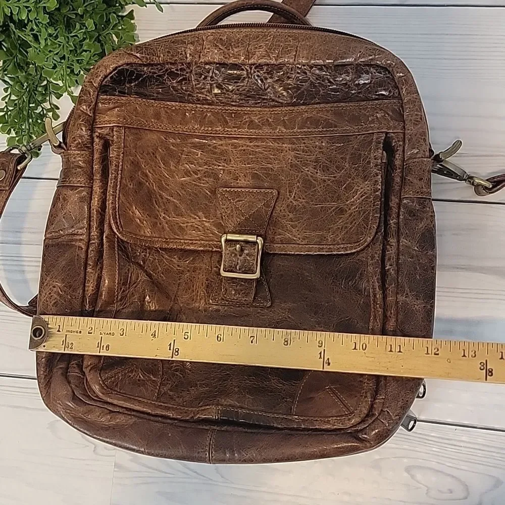 Coronado Leather field crossbody travel bag Buffalo brown leather- vintage 90s